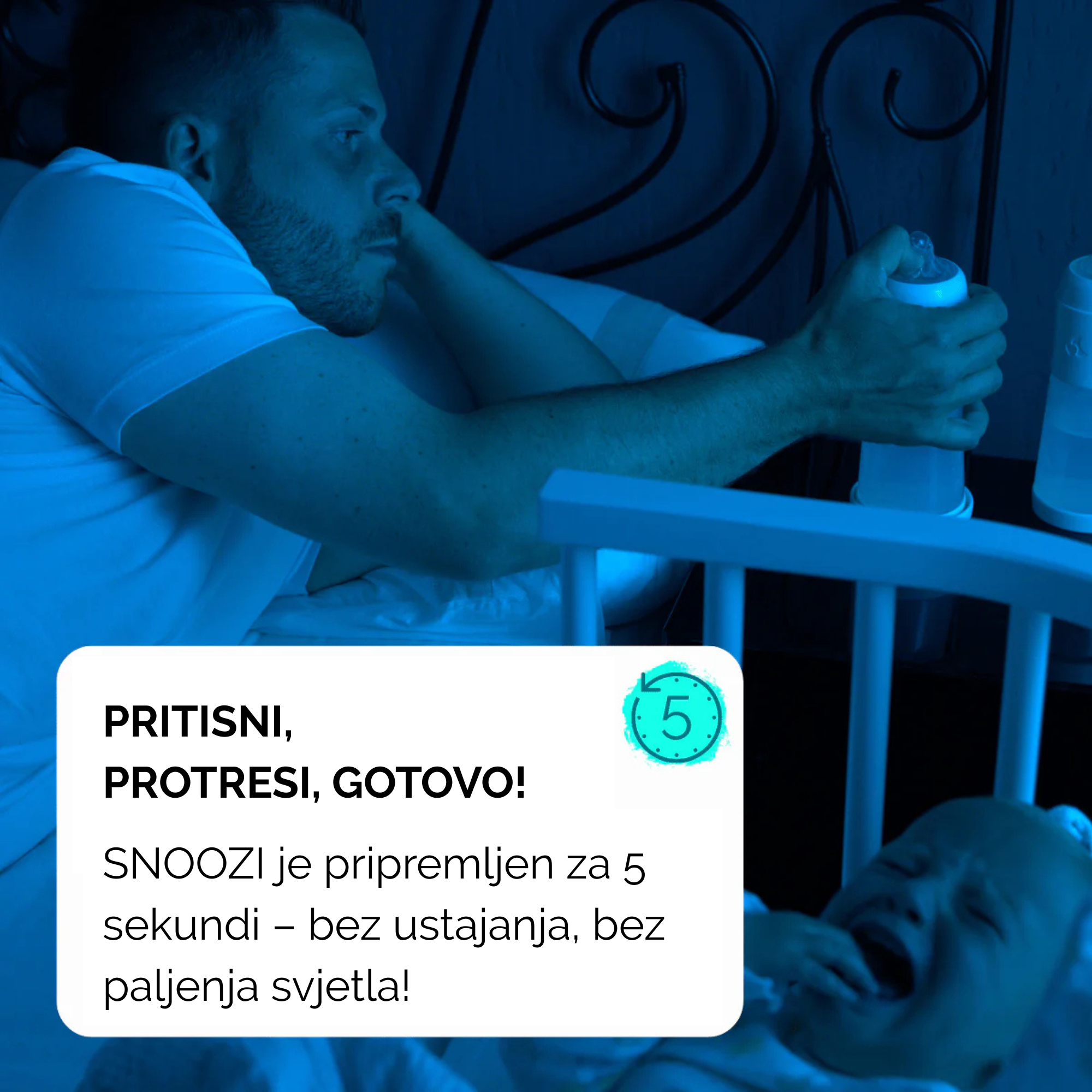 snoozi set: noćna bočica s grijačem za bočice